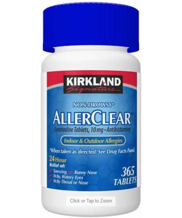 DIINGO Pill Case & Kirkland AllerClear Antihistamine 10mg Bundle - 365 Tablets for Allergy Relief - International Shipping - Buy Online on GoSupps.com