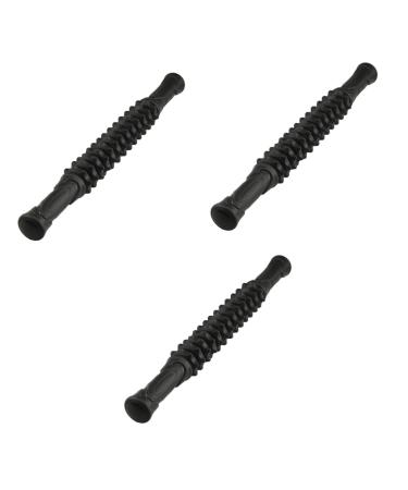 Healeved 3 STK massage tab Disposal Rollenstock Yoga leg massage device Leg massage roller Stick roller for muscles Exercise roller stick Neck roller stick deep TPR Hand blackx3st 45.5x5cmx3pcs