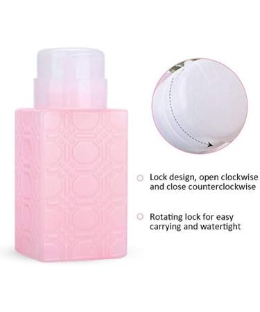 Nail Polish Remover Pump Dispenser 250ml Push Down Pump Dispenser Bottle Empty Bottle Nail Polish Remover Liquid Container for Makeup Remover Nail Art(Square pink) - Buy Online on GoSupps.com