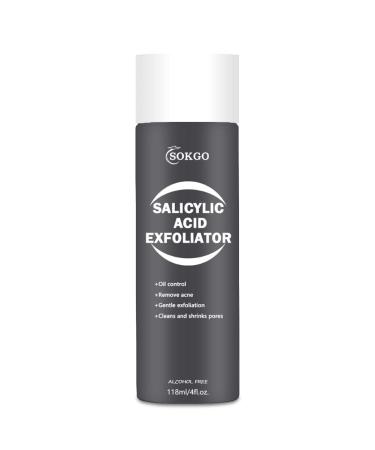 Salicylic Acid Exfoliator Gentle BHA Exfoliating Toner Facial Cleanser for Blackheads Pores Wrinkles Acne Fine Lines for Women & Men 4 Fl Oz (Pack of 1) 1