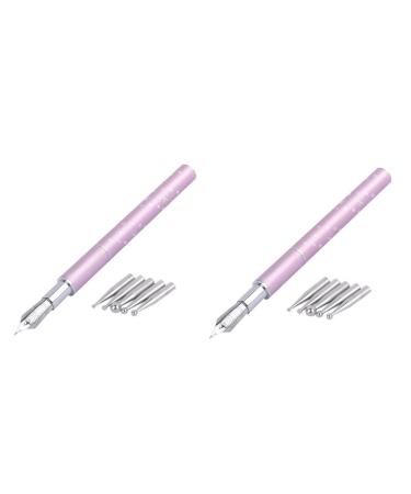 Beaupretty 2 Sets Colored Pen Gel Nail Kit Nail Art DIY Pen Girls Nail Kit Nail Dip Kits Flower Pressing Kit Girls Accessories Painting Tools Nail Kits Manicure Pink Nail Tool Metal