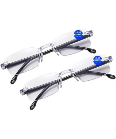 Jesshiny Autozoom reading glasses car zoom reading glasses autozoom glasses for presbyopia Auto Zoom Reading Glasses clear focus glasses with automatic adjustment for women and men (2 pieces)