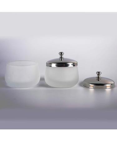 Matte Glass Dappen Dish Set with Stainless Steel Lid - 2 Pieces for Acrylic Powder Nail Art - Buy Online on GoSupps.com