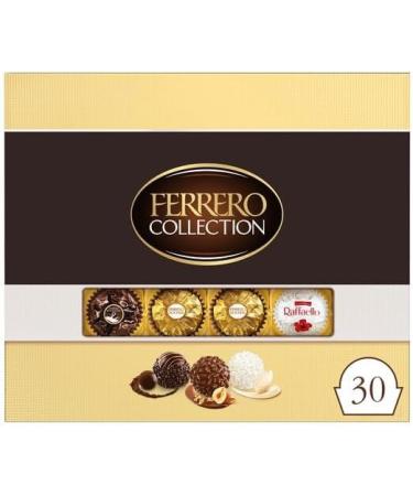 Ferrero Collection Assorted Chocolates - 30 Pieces (324g) - Dark Chocolate Hazelnut Coconut And Almond Centers - For Gifting & Special Occasions - Boxed Treatz - Buy Online on GoSupps.com