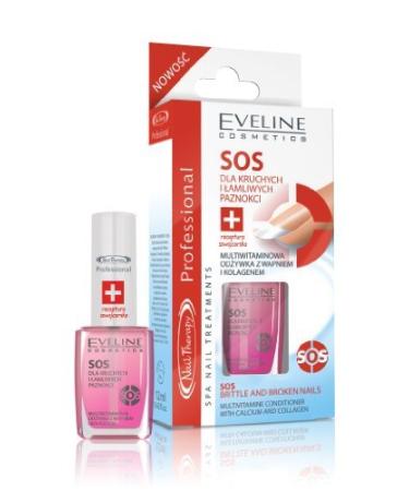 Eveline Cosmetics - Nail Treatment for Weak Nails - SOS Brittle & Broken Nails - Multivitamin nail conditioner by Mammoth Cosmetics