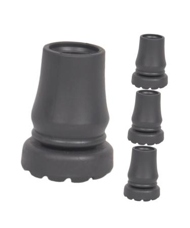 Clispeed 4 pieces slipproof surface for crutches pipe tips 1 inch accessories for rollator rigid lane protection safety stick thickened pole tip covers outside rubber walking black 5x4cm