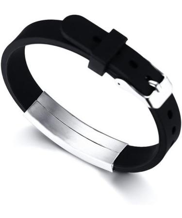 Custom Adjustable Silicone Medical Alert Allergy Bracelet - Free Engraving for Men Women & Kids | Emergency ID Bangle - Buy Online on GoSupps.com