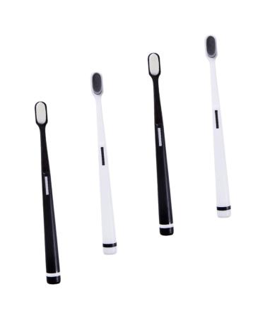 Soesfoufu 4 pieces wangan hair toothbrush jewelry cleaner black super soft toothbrush camping toothbrush extra soft toothbrush cleaning brush soft fur lover motherhood