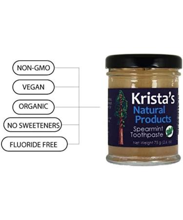 Organic Spearmint Toothpaste - Krista's Natural Products | 75g (2.6oz) - Natural Oral Care for Fresh Breath - Buy Online on GoSupps.com