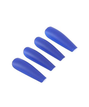 Brishow Coffin Artificial Nails - Long Ballerina Acrylic Press-On Nails (Blue) - 24 Pieces for Women & Girls - Shop Internationally! - Buy Online on GoSupps.com