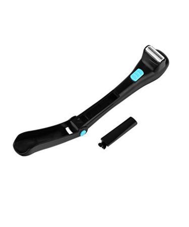 and body shaving slightly curved handle for a pain-free shave wet or dry (black)
