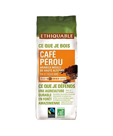 ETHIQUABLE ETHIQUABLE Peru Ground Organic & Fair Trade Coffee 250g - 100% Arabica - Intensity 2/5
