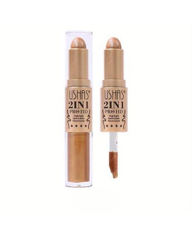 2 In 1 Concealer Stick Highlight Contour Stick Highlighter + Highlighter Strip Cruelty Free Makeup Dual-Ended Full Coverage Waterproof Multi-Use Concealer (#2)
