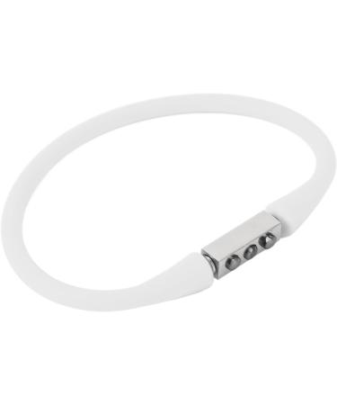 Negative Ion Energy Bracelet - Magnetic Therapy for Health & Blood Circulation | Silicone Sports Bracelet for Men & Women (White) - Buy Online on GoSupps.com