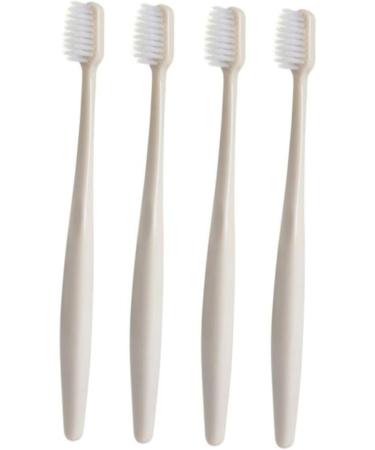 Minkissy 4-Piece Bristle Toothbrush Set - Eco-Friendly Adult Hand Toothbrushes in Khaki for Home Use - Buy Online on GoSupps.com