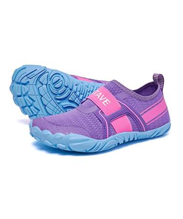 HIITAVE Boys & Girls Water Shoes Quick Drying Sports Aqua Athletic Sneakers Lightweight Sport Shoes(Little Kid/Big Kid) 3 Big Kid Purple/Light Blue