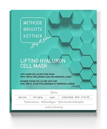 Lifting Hyaluron Cell Mask 4 Set - 3 -way hyaluronic acid Face mask |smoothes and hydrated |Anti-aging active ingredient complex |Vegan |With hyaluronic acid hydro saccharides complex and micro -collages - Buy Online on GoSupps.com