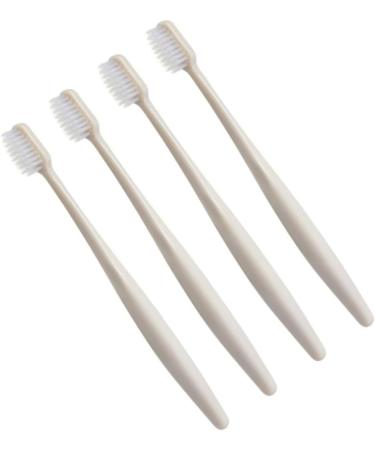 Ipetboom Ergonomic Wooden Toothbrush Set - 4 Soft-Bristle Household Toothbrushes for Adults & Babies - Eco-Friendly Khaki Design - Buy Online on GoSupps.com