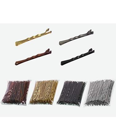 WSLCN 200 Pieces Hair Clips Set - 5cm Wave Metal Hairpins for Girls & Women - Brown Basic Hair Accessories - Buy Online on GoSupps.com
