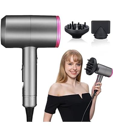Portable Ionic Hair Dryer with 2 Nozzles & 1 Diffuser 2000W Professional Powerful Blow Dryer Negative Ion Fast Quiet Drying for Hair Care 3 Heating/2 Speed/Cold Settings for Home Travel Salon - Buy Online on GoSupps.com