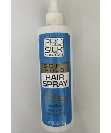 Pro Silk Salon Soft Hold Hair Spray Argan and Coconut Oils 12 fl oz