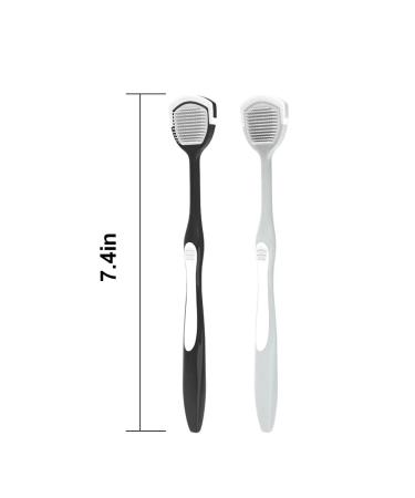 Buy Tongue Cleaner & Scraper Set - Reduce Bad Breath | Pack of 4 (Black & Gray) | Improve Oral Hygiene - Buy Online on GoSupps.com