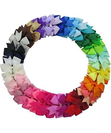 OFKP 40 Pcs Grosgrain Ribbon Headband Pinwheel Hair Bows Boutique Alligator Clip For Girls Baby Kids and Children - Buy Online on GoSupps.com