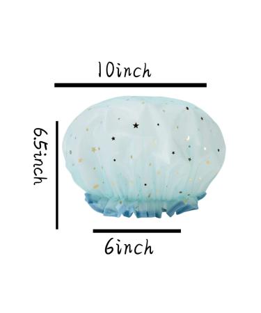 Waterproof Reusable Shower Cap for Women & Kids - Blue | Medium Size Double Layer Hair Protection Cap - PEVA Waterproof | Bath Cap - Buy Online on GoSupps.com