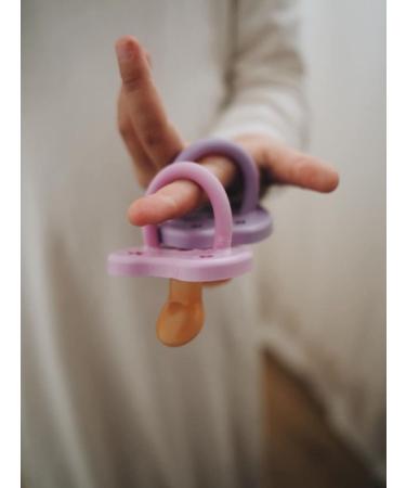 Hevea Natural Rubber Pacifier - Round Shape 3+ Months Pack of 2 (Light Orchid & Sandy Nude) - Eco-Friendly Baby Soothers - Buy Online on GoSupps.com
