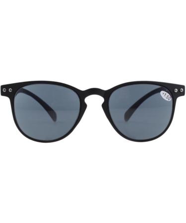 Eyekepper 4-Pack Round Full Coverage Ultra-Thin Flex Frame Reading Glasses +2.50 Gray Lens | Stylish & Comfortable Sun Readers for All - International Shipping Available - Buy Online on GoSupps.com