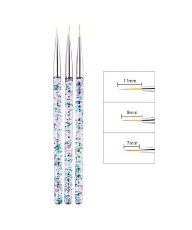 Nail Brush Set - 5pcs 3D Tips Acrylic UV Gel Painting Tools for Manicure Design (Silver) - International Shipping Available - Buy Online on GoSupps.com