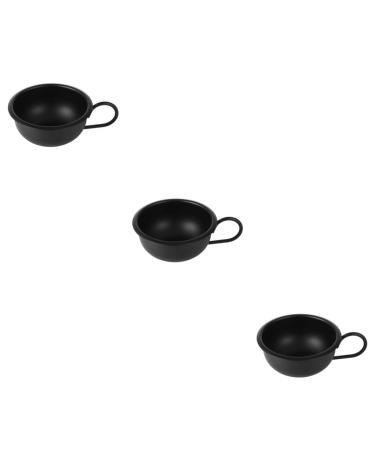 FRCOLOR 3pcs Shaving Cream Bowl Metal Shaving Bowl Shaving Bowl with Handle Shaving Kit Men Wet Shave Bowl Remover Bowl Shaving Mug Bowl Shave Cup Razor Bowl Removal Man 9.2*9.2cmx3pcs Blackx3pcs