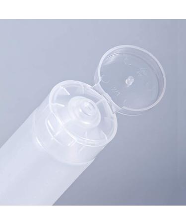 12 Refillable Transparent Plastic Cosmetic Tubes - Soft Squeeze Travel Containers with Hinged Lid for Shampoo Shower Gel & Body Lotion - Buy Online on GoSupps.com