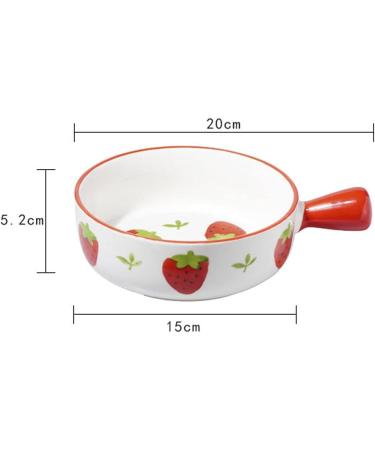 Dishes Ceramic Handle Bowl Fruit Salad Breakfast Bowl Instant Noodle Dishes Creative Cute Baking Household Kitchen Tableware (Color : J) (B) - Buy Online on GoSupps.com