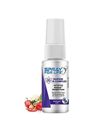 Super B-Complex Vitamin Throat Spray Spray for Life Liquid Sublingual Vitamin B Supplement Blend Vitamin B1 B6 B9 B12 Vegan Non-GMO Nanotechnology 30 Days Supply