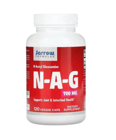 Jarrow Formulas N-A-G (N-Acetyl-D-Glucosamine) 700mg 120 Vegan Capsules Lab Tested Gluten Free Vegetarian Non GMO