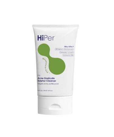 Acne Eradicate Sulphur Cleanser with Ceramides Salicylic Acid 50ml Face Wash for Oily Skin Unscented Liquid Formula with Post-Biotic Oat Extract for Acne Prevention