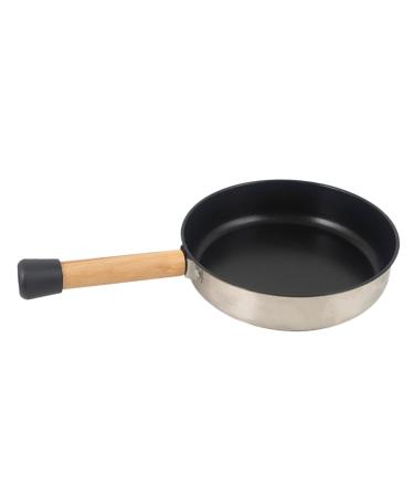 CIYODO Camping Portable Pan Stainless Steel Cookware Egg Pan Camping Cookware Griddle Pan Pans Non Stick Fry Pan Non Stick Cooking Utensils Camping Pot Multifunction Wood
