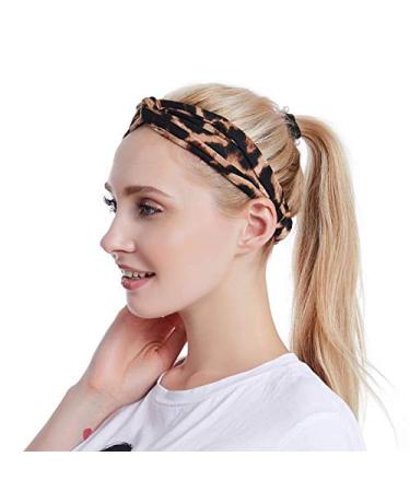 Folora Leopard Print Twisted Criss Cross Headbands for Women & Girls - Set of 4 - Buy Online on GoSupps.com