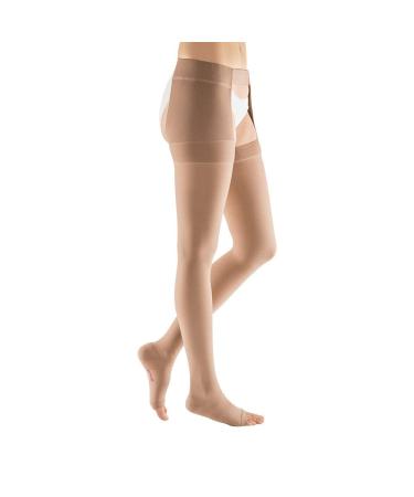 mediven plus for men & women 30-40 mmHg Thigh High w/Attachment Left Open Toe Beige VII-Petite Beige VII-Petite Left