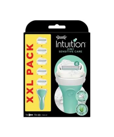 WILKINSON SWORD INTUITION SENSITIVE CARE LADIES RAZOR + 5 REPLACEMENT BLADES