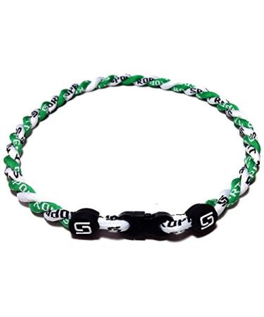 Sport Ropes Double Titanium Necklace - Choose from Multiple Colors and Sizes Green/White 22"