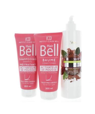 Veana Hyaluron Coconut Oil Shampoo with Cocoa Butter (500ml) + HairBell Shampoo and Conditioner (2 x 200ml) dry fragile damaged and rebellious perfectly nourished and grows 3 times faster.