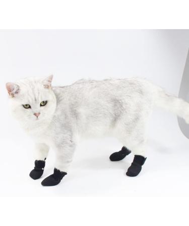 Hemoblo Cat Claw Covers - Breathable Mesh Scratch Protection 4 Pcs - Black Paw Caps for Fur Care & Bathing (10x9x0.5cm) - Buy Online on GoSupps.com