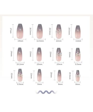 WOOXDYUK 24 Piezas U as Posticas Mate - Puntas de Presi n Cobertura Completa Arte Degradado Mariposa Acr lica Morada | Pesta as de Pegamento Para Manicura Internacional - Buy Online on GoSupps.com