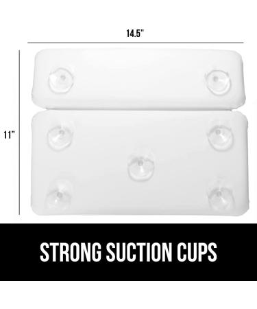 Gorilla Grip Luxury Bath Pillow - Slip Resistant, Waterproof, Neck Support - Spa Essentials for Soaking Tubs - Fits Curved/Straight Back Tubs - Strong Suction - White - 14.5 x 11 Inch - Buy Online on GoSupps.com