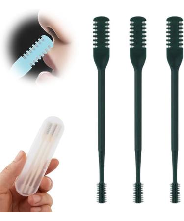 2-in-1 Nasal Hair Cutter 2024 New Double Sided Nose Hair Remover Tool Portable Manual 360 Rotating Nose Hair Trimmer for Women Men (Dark Green)