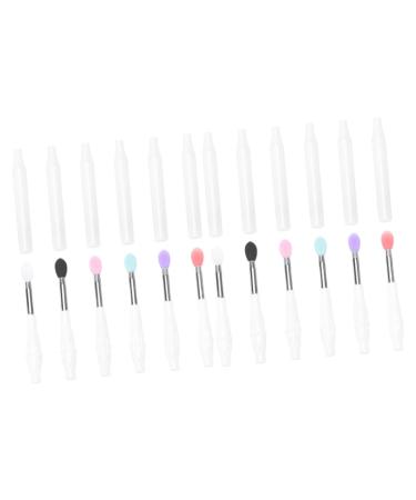 12 Pcs Silicone Lip Brush with Lid Makeup Use Lipstick Brush Lip Balm Brush Silicone Lipstick Brush Silicone Lip Makeup Brush Eye Shadow Applicator Makeup Lipstick Applicator 7.5x1cmx2pcs Whitex2pcs