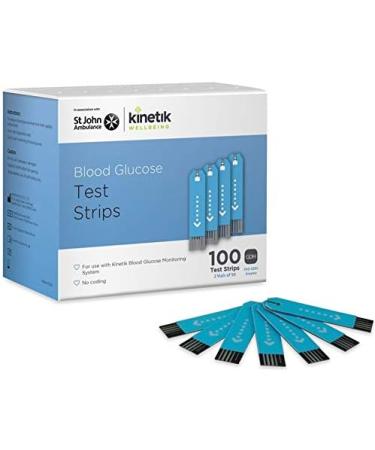 Kinetik Wellbeing Blood Glucose Test Strips (Pack of 100) Used by The NHS Test Strips Available on Prescription & Finger Pulse Oximeter in Association with St John Ambulance 100 Test strips + Oximeter - Buy Online on GoSupps.com