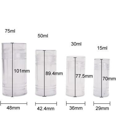 2 Pieces 75ml Clear Empty Deodorant Containers Twist-up Deodorant Containers Empty Deodorant Tubes Bottom Filling Deodorant Bottles for DIY Cosmetic Lip Balm Tubes - Buy Online on GoSupps.com